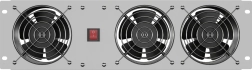Vertikalni prezračevalni panel 19" 3U za rack, trije ventilatorji, 230 V, siv