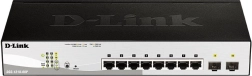 D-Link DGS‑1210‑08P gigabitni PoE pametno stikalo 8× RJ‑45 in 2× SFP