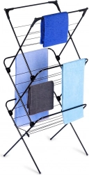 Zložljivo kovinsko stojalo za sušenje perila, črno, 61 × 58 × 136 cm