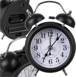 Retro kovinska budilka z LED osvetlitvijo in tihim delovanjem