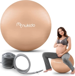 Nosečniška in fitnes žoga 65 cm bež NUKIDO