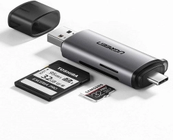 Ugreen čitalnik kartic SD / micro SD USB 3.0 / USB tip C 3.0 siv