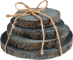 Leseni podstavki iz rezin lesa, set 4 kosov