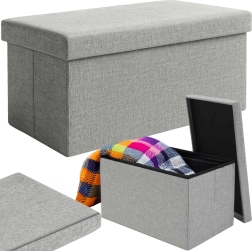 Zložljiva pufa z odlagalnim prostorom Ruhhy 76 × 38 × 38 cm siva