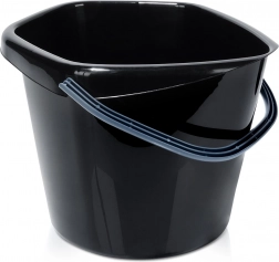 Plastično črno vedro 14 l z izlivom