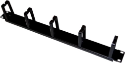 Organizator kablov 1U 19" s 5 kavlji, črn