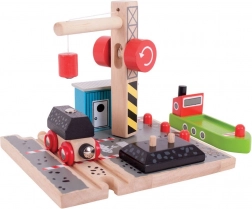 Bigjigs Rail premogovniško pristanišče z dvigalom