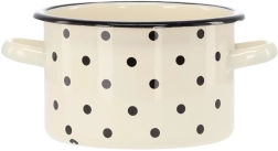 Emajliran lonec 2 l, 16 cm, bel s pikicami