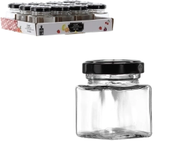 Kozarec 50 ml kvadraten s kovinskim pokrovčkom