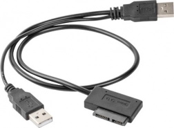 USB adapter z napajanjem na kablu -> SATA Slim SSD (13 pinov)