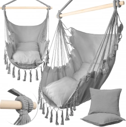 Viseči brazilski stol MalTec svetlo siv