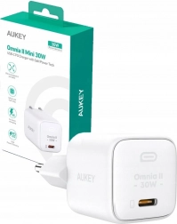 polnilec AUKEY OMNIA II Mini USB‑C 30 W PD, bel