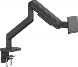Eno-ročni namizni nosilec za monitor s sponko in mehansko vzmetjo, 49" / 20 kg, VESA 75x75 in 100x100, črn