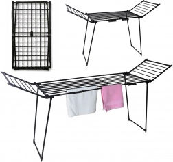 Stojalo za sušenje perila, izvlečno, balkonsko, 27 m, črno