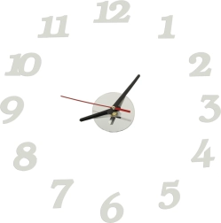 Samolepilna stenska ura DIY, srebrna, 12 ur