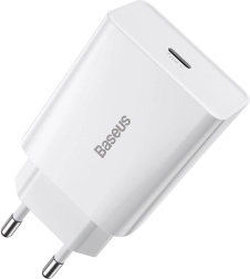 Baseus Speed Mini hitri polnilnik, USB-C, PD, 3 A, 20 W (bela)