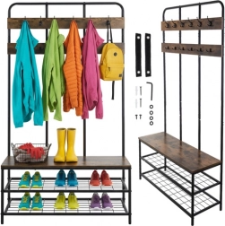 Stoječi predsobožni regal z obešalnikom 182 cm Ruhhy