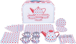 Otroški čajni servis s pikami v kovčku