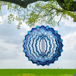 Viseča 3D mandala – vetrni vrtiljak 12" za vrt in notranjost