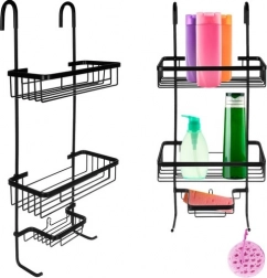 Črna viseča polica za prho