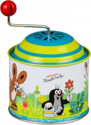 Glasbena skrinjica na ročico KRTEK, kovinska 8 cm