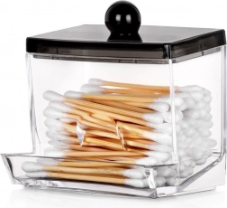 Dozator za bombažne palčke iz prozornega akrila s pokrovom