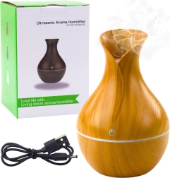 Ultrazvočni aroma difuzor in vlažilec zraka z imitacijo lesa 130 ml