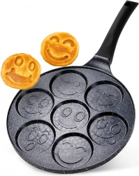 Granitna ponev za jajca s 7 odprtinami BLACK LINE 26 cm
