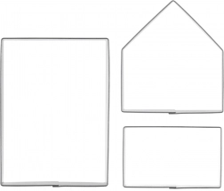 Set nerjavnih modelčkov za piškote za medeni hišici, 3 kosi