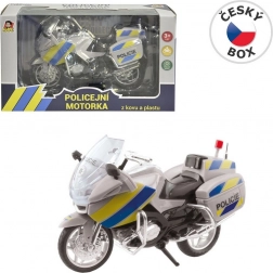 Policijski motor kovinski 18 cm srebrn