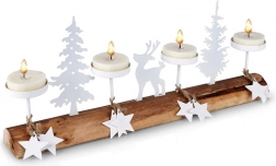 Lesen bel svečnik za 4 čajne svečke 40 × 6 × 16,5 cm