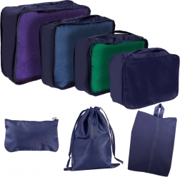 Potovalni organizatorji za kovček – set 7 kosov, vodoodporne torbe in vrečka za čevlje – Granatna