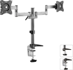 Stojalo za dva monitorja LCD Maclean 13–27" 8 kg aluminijasto
