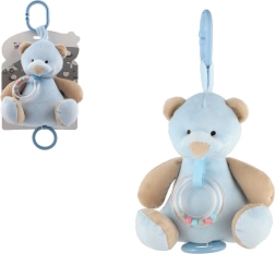 Glasbeni plišasti medvedek za obešanje 18 cm – moder