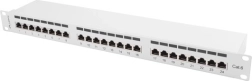 Patch panel 24 priključkov 1U kategorije 6 siv