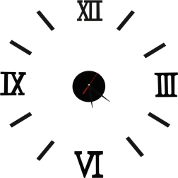Stenska ura črna z rimskimi številkami