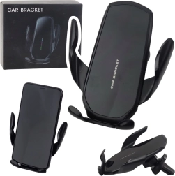 Gravitacijski nosilec za telefon za avto na rešetko zračnika, črn