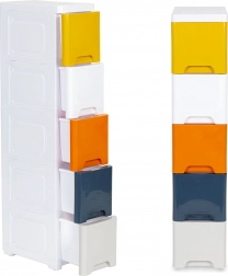 kontejner za igrače in kopalniške potrebščine s 5 izvlečnimi predali na kolesih modernhome