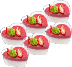Heart-shaped dessert cups 120 ml, 6 pcs