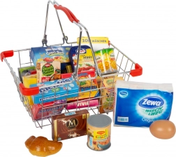 Kovinska nakupovalna košarica z maketami živil small foot