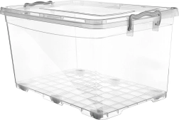 Prozorna shranjevalna škatla Multi s kolesci, 80 l