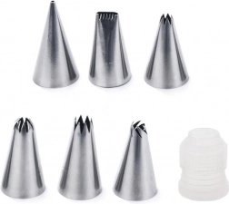 Komplet slaščičarskih nastavkov z adapterjem, 7 kos