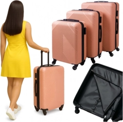 Komplet potovalnih kovčkov 3v1 rožnati TRIZAND