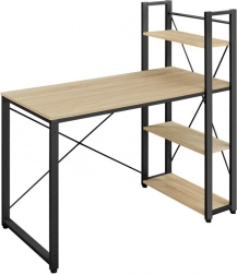 Računalniška miza s štirimi policami in nastavljivimi nogami, hrast Sonoma