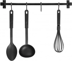 Kuhinjski stenski reling RADKA 50,5 cm – črna kovina