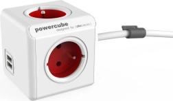 Podaljševalna vtičnica PowerCube Extended USB 1,5 m, rdeča