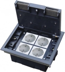 Talna doza 4M 45×45 mm z nastavljivo globino za tehnično talno konstrukcijo