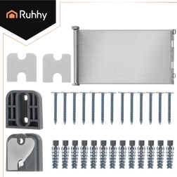 RUHHY retractable safety roller gate for doors and stairs, grey