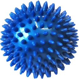 ACRA masažna žogica ježek z bodicami 7,5 cm modra – 1 kos
