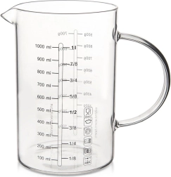 Stekleni kuhinjski merilnik 1 l